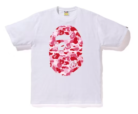 BAPE ABC Big Ape Head Tee White/Pink