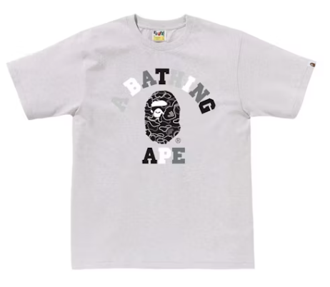 BAPE Neon Camo College Tee Grey