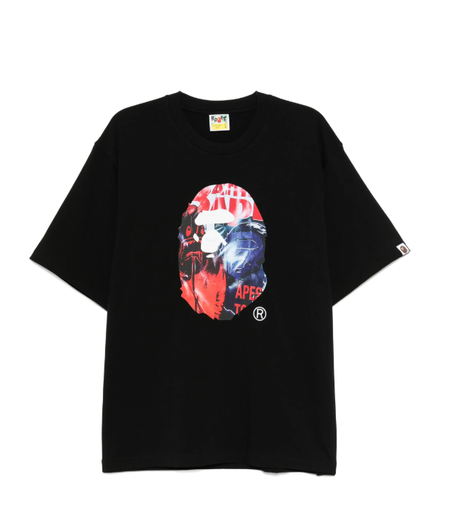Bape Bathing Ape Logo Printed T-Shirt Black