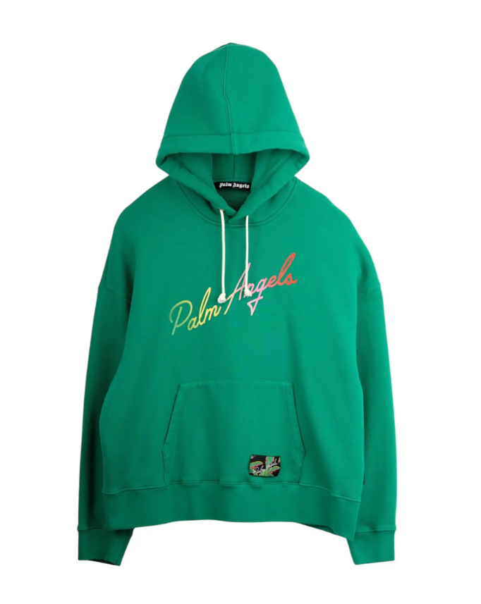 Palm Angels Miami Logo Hoodie Green