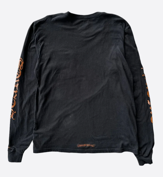 Chrome Hearts Black & Brown Neck Logo Longsleeve T-Shirt