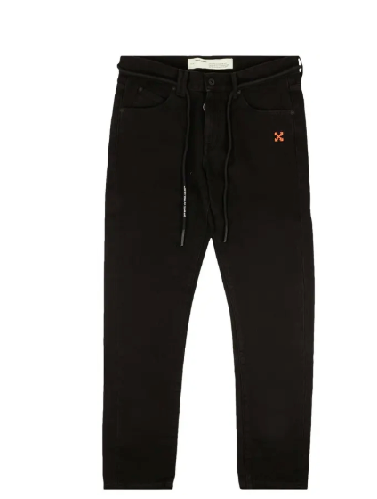 Off White Diag Slim Short Jeans Black