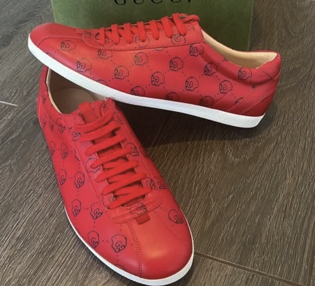 Gucci Apollo GG Ghost Skull Low Sneakers Red