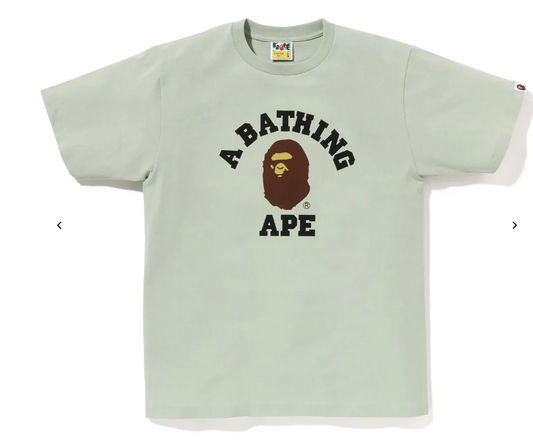 Bape Ape Head College T-Shirt Green