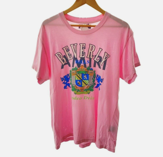 Amiri Beverly Hills Distressed T-Shirt Pink