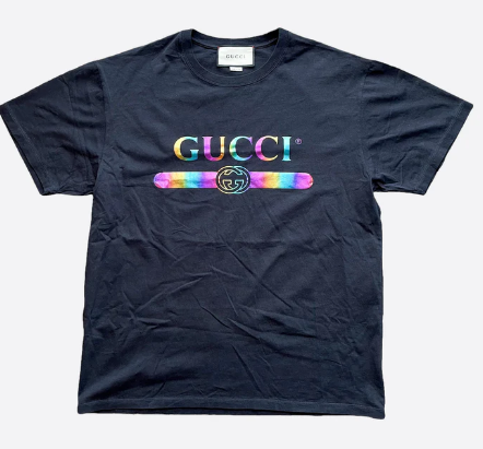 Gucci GG Rainbow Logo T-Shirt Black