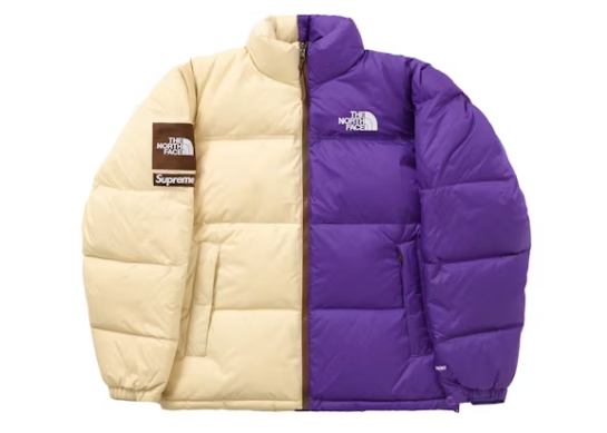 Supreme The North Face Split Nuptse Jacket Tan