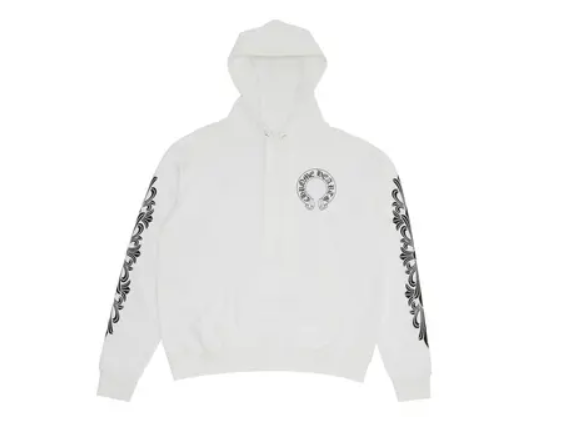 Chrome Hearts Floral Horseshoe Hoodie White