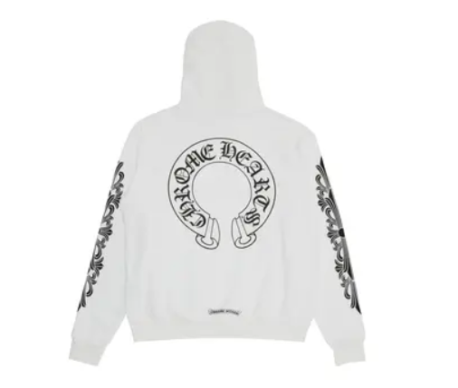 Chrome Hearts Floral Horseshoe Hoodie White