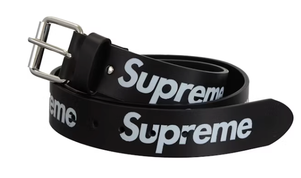Supreme Repeat Leather Belt (SS24) Black