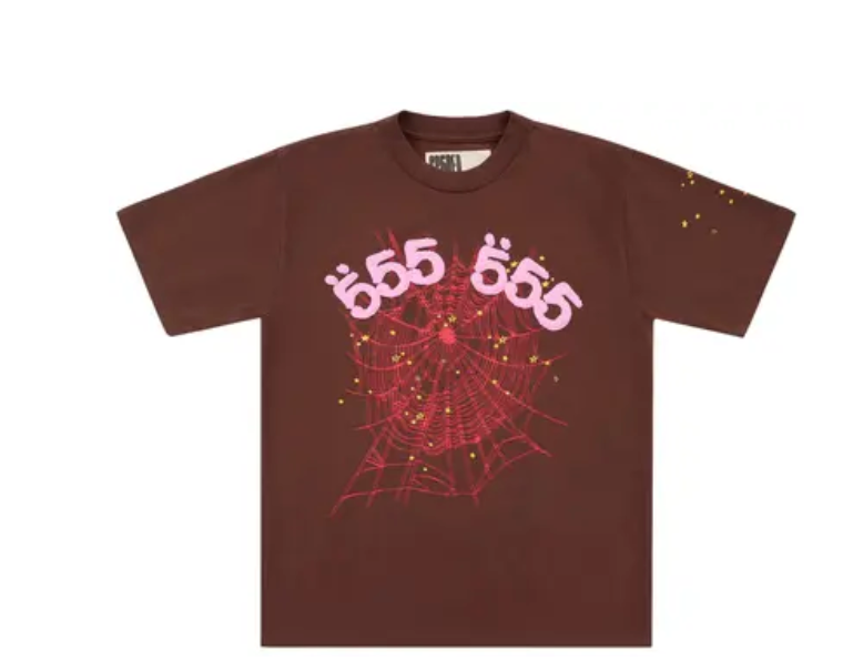 Sp5der Angel Number Tee Brown