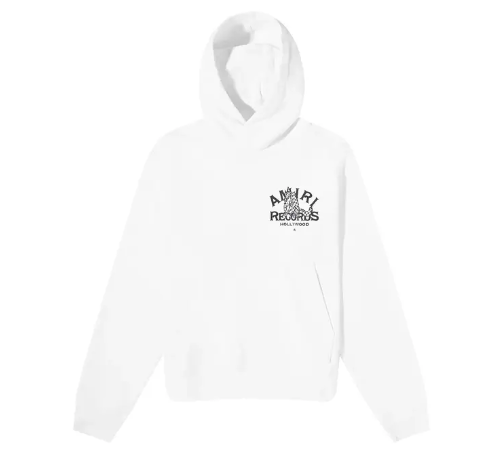 Amiri Records Wolf Hoodie White