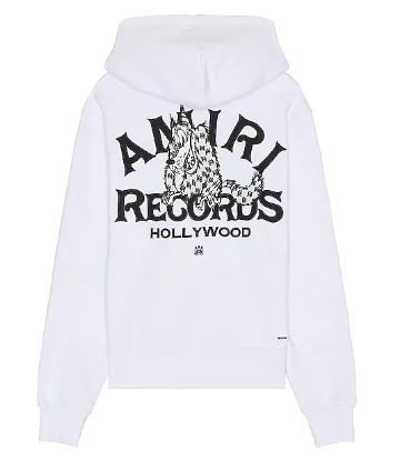 Amiri Records Wolf Hoodie White