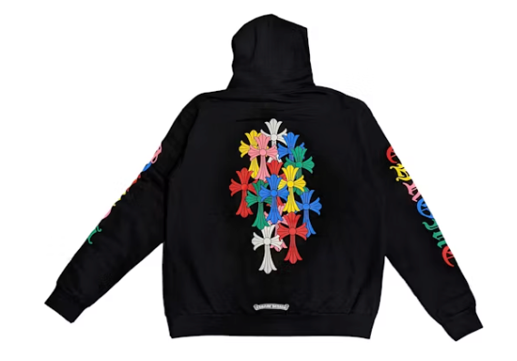 Chrome Hearts Multi Color Cross Cemetery Zip Up Hoodie Black