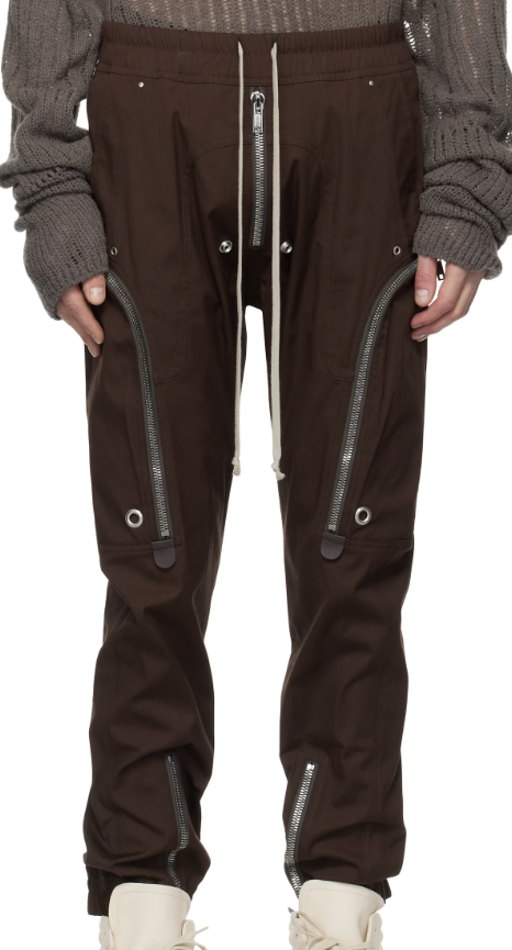 Rick Owens Burgundy Hollywood Bauhaus Cargo Pants