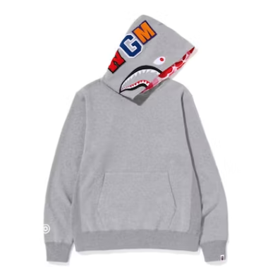 BAPE Shark Pullover Inside Camo Hoodie Grey Pink