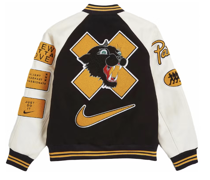 Nike x Patta Running Team Varsity Jacket Black/Yellow/White