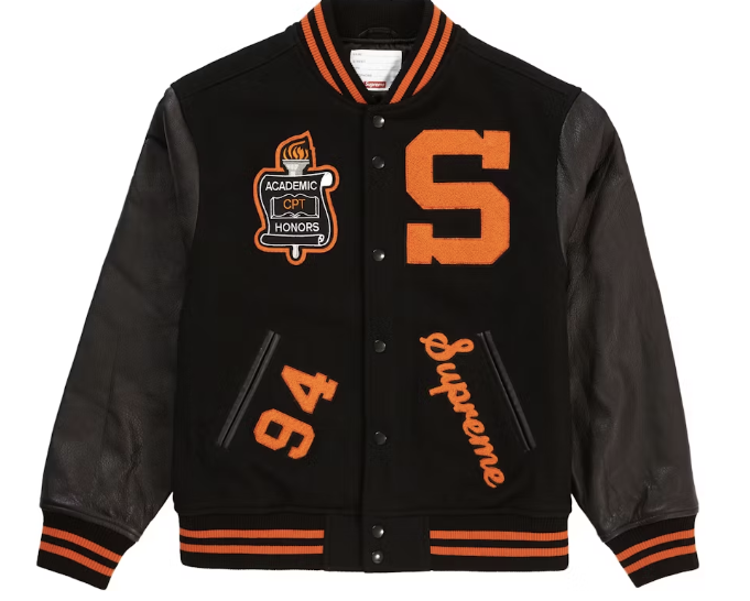 Supreme Team Varsity Jacket Black