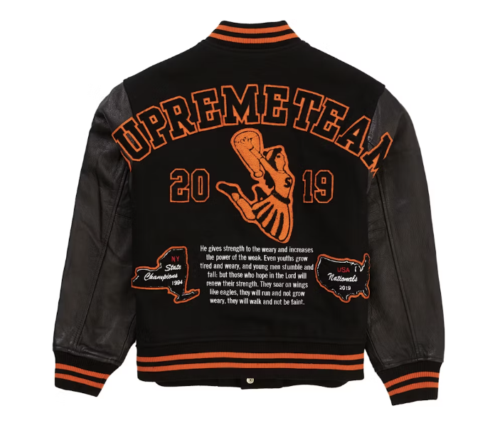 Supreme Team Varsity Jacket Black
