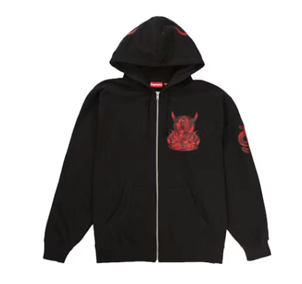 Supreme Demon Zip Up Hooded Sweatshirt Black