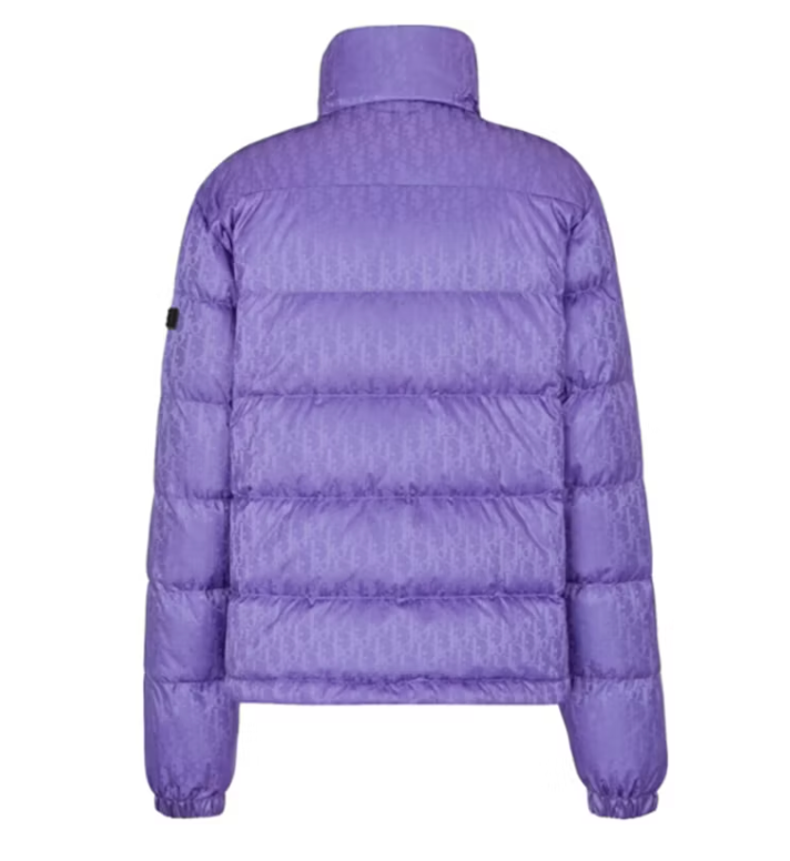 Dior Oblique Down Jacket Purple Nylon Jacquard