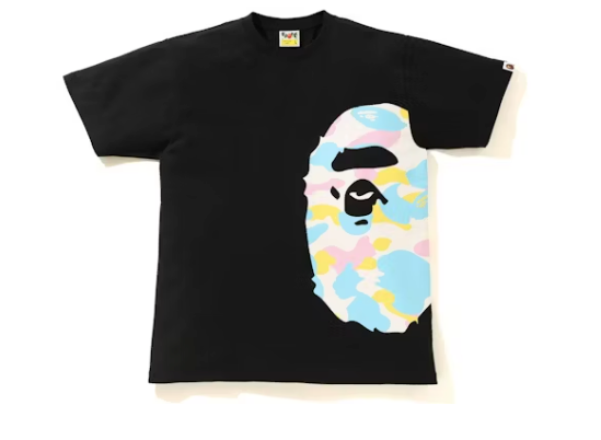 BAPE New Multi Camo Side Big Ape Head Tee Black