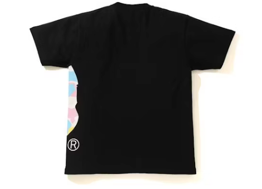 BAPE New Multi Camo Side Big Ape Head Tee Black