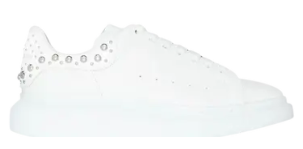 Alexander McQueen Oversized Sneaker White Silver Studded