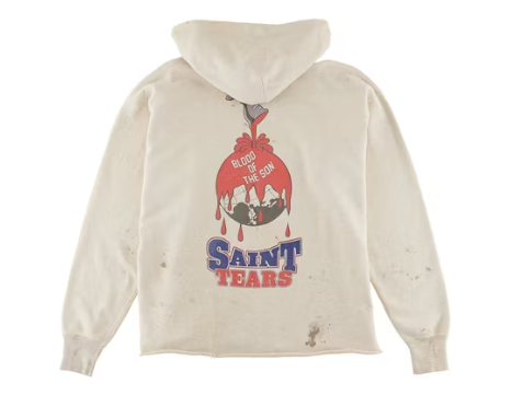Saint Mxxxxxx x Denim Tears Holy Grail Hoodie Vintage Grey