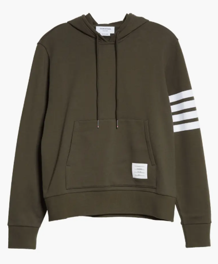 Thom Browne Stripe Hoodie Dark Green