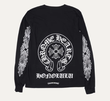 Chrome Hearts Honolulu Horseshoe Logo Long Sleeve T-Shirt