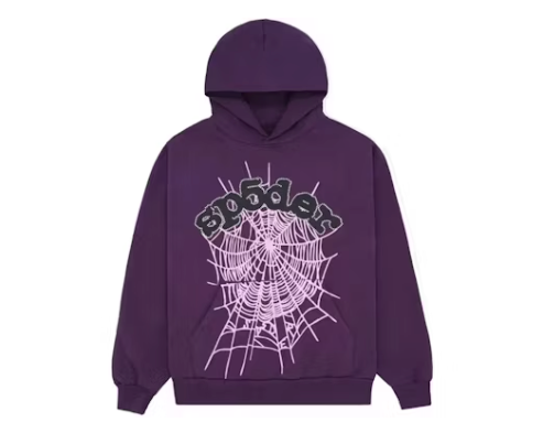 Sp5der Web Hoodie & Sweatpants Purple Sweatsuit
