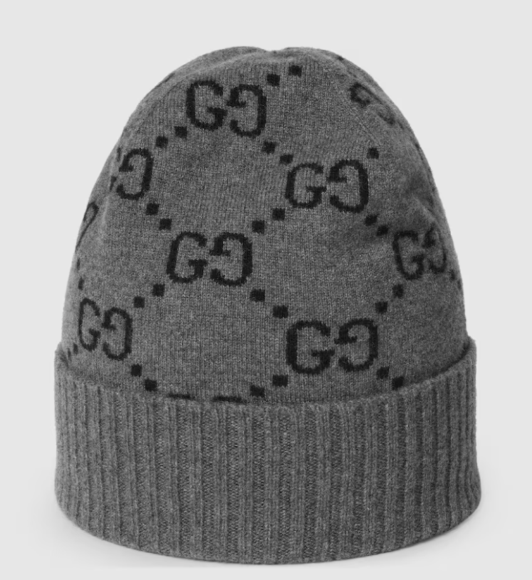 Gucci GG Cashmere Hat Black and Grey