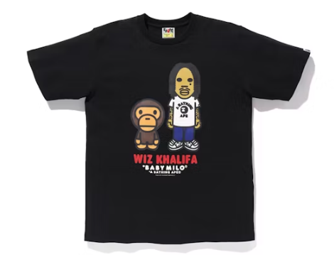 BAPE Baby Milo x Wiz Khalifa Tee Black