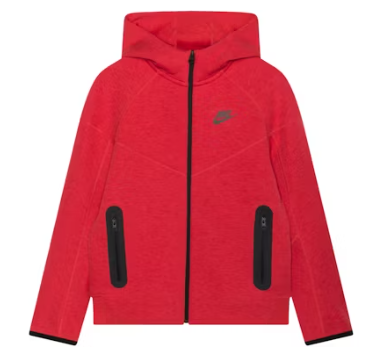 Nike Sportswear Tech Fleece Windrunner Full-Zip Hoodie Light University Red Heather/Black