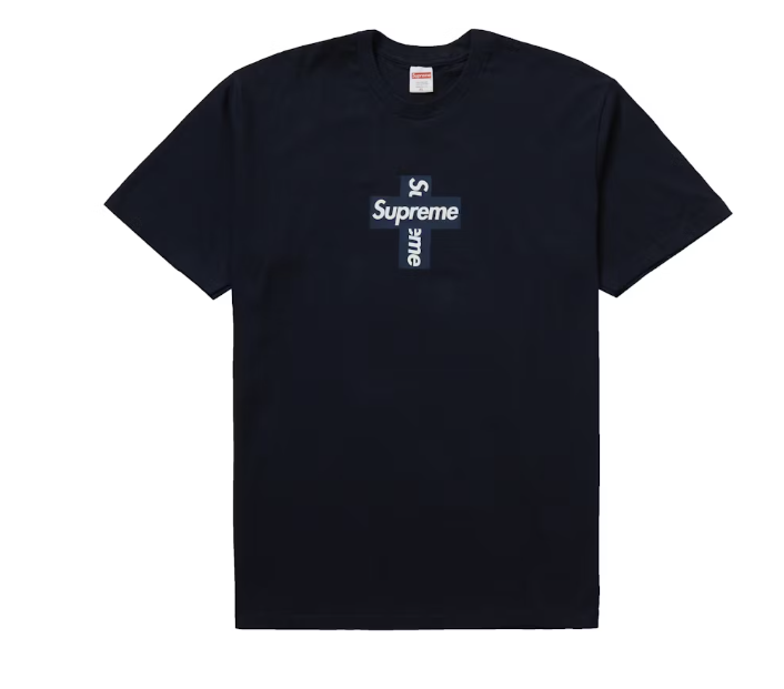 Supreme Cross Box Logo Tee Navy