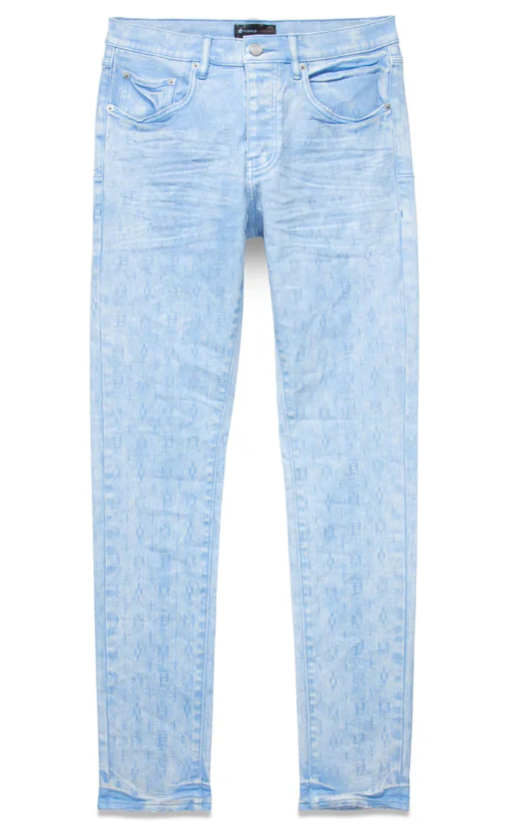 Purple Brand P001 Placid Blue Monogram Jacquard Jeans