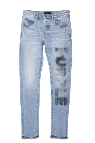 Purple Brand Halftone Wordmark Jeans Light Indigo