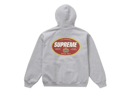 Supreme Crown Hooded Sweatshirt Heather Grey