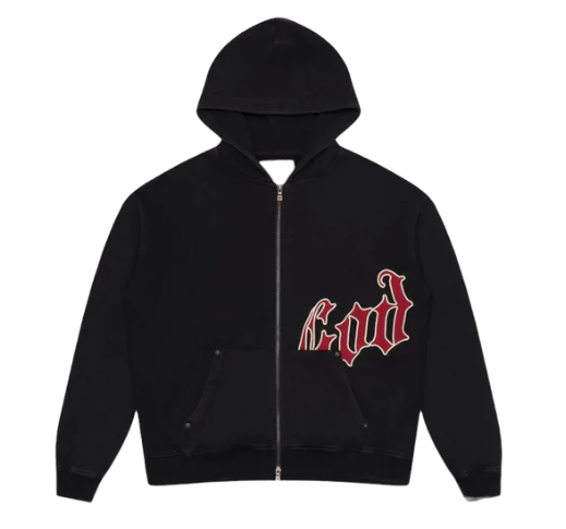 Godspeed OG Logo V2 Zip Up Hoodie Black Red