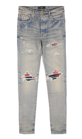 Amiri Plaid MX1 Jean Clay Indigo/Red