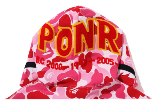 BAPE ABC Camo Shark PONR Full Zip Hoodie Pink