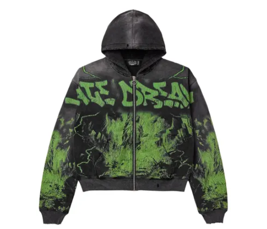 Vale Forever Nightmare Zip Up Hoodie Black/Green