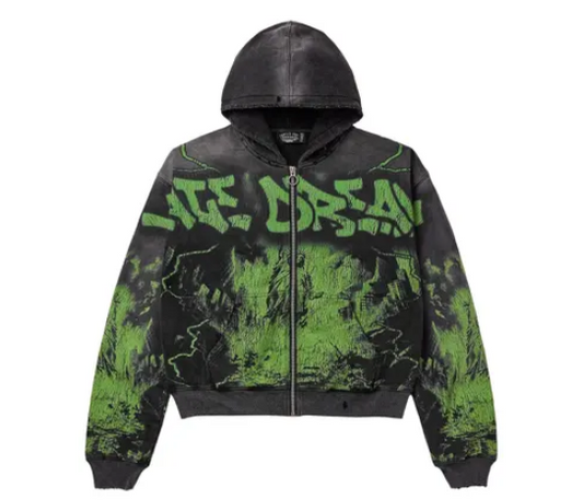 Vale Forever Nightmare Zip Up Hoodie Black/Green