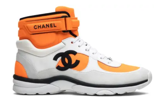 Chanel Logo High Top Orange White