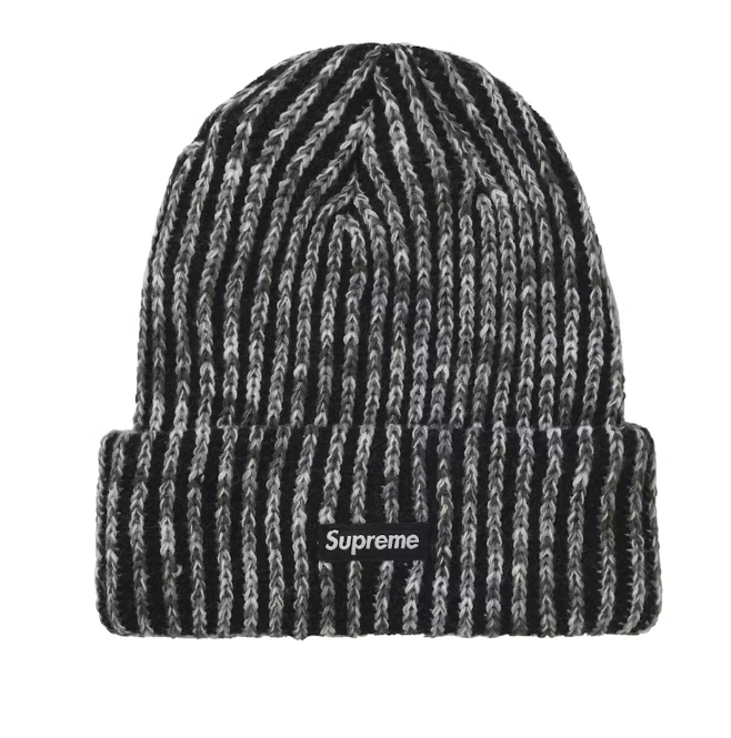 Supreme Rainbow Knit Loose Gauge Beanie (FW21) Black