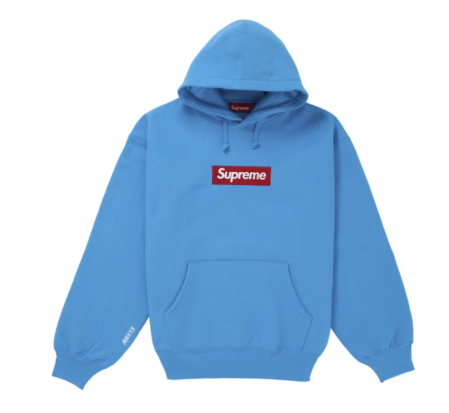 Supreme Box Logo Hooded Sweatshirt (FW25) Cyan