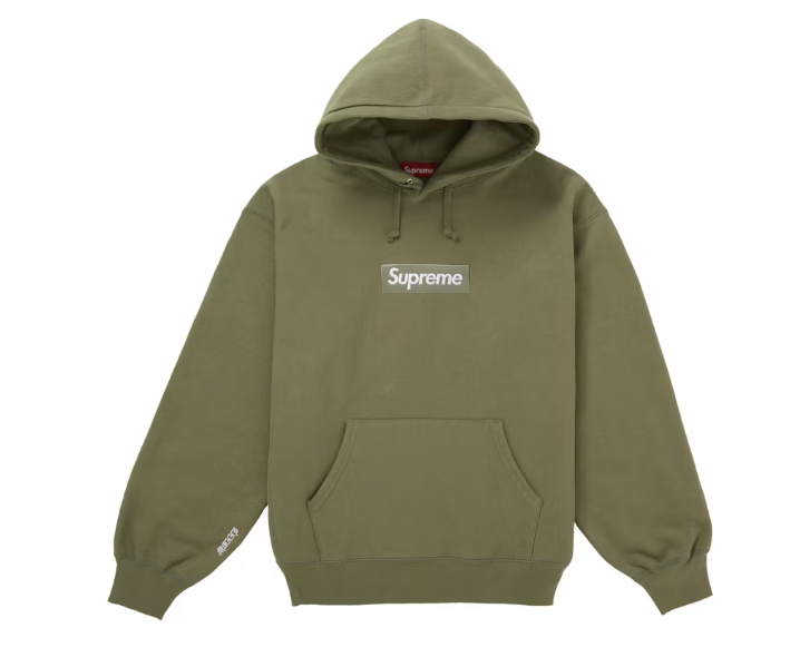 Supreme Box Logo Hooded Sweatshirt (FW25) Light Olive