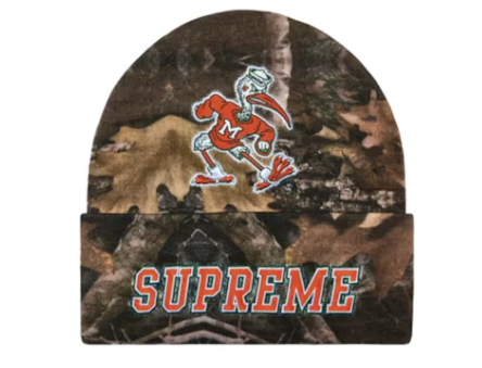 Supreme Mitchell & Ness NCAA Beanie Woodland Camo