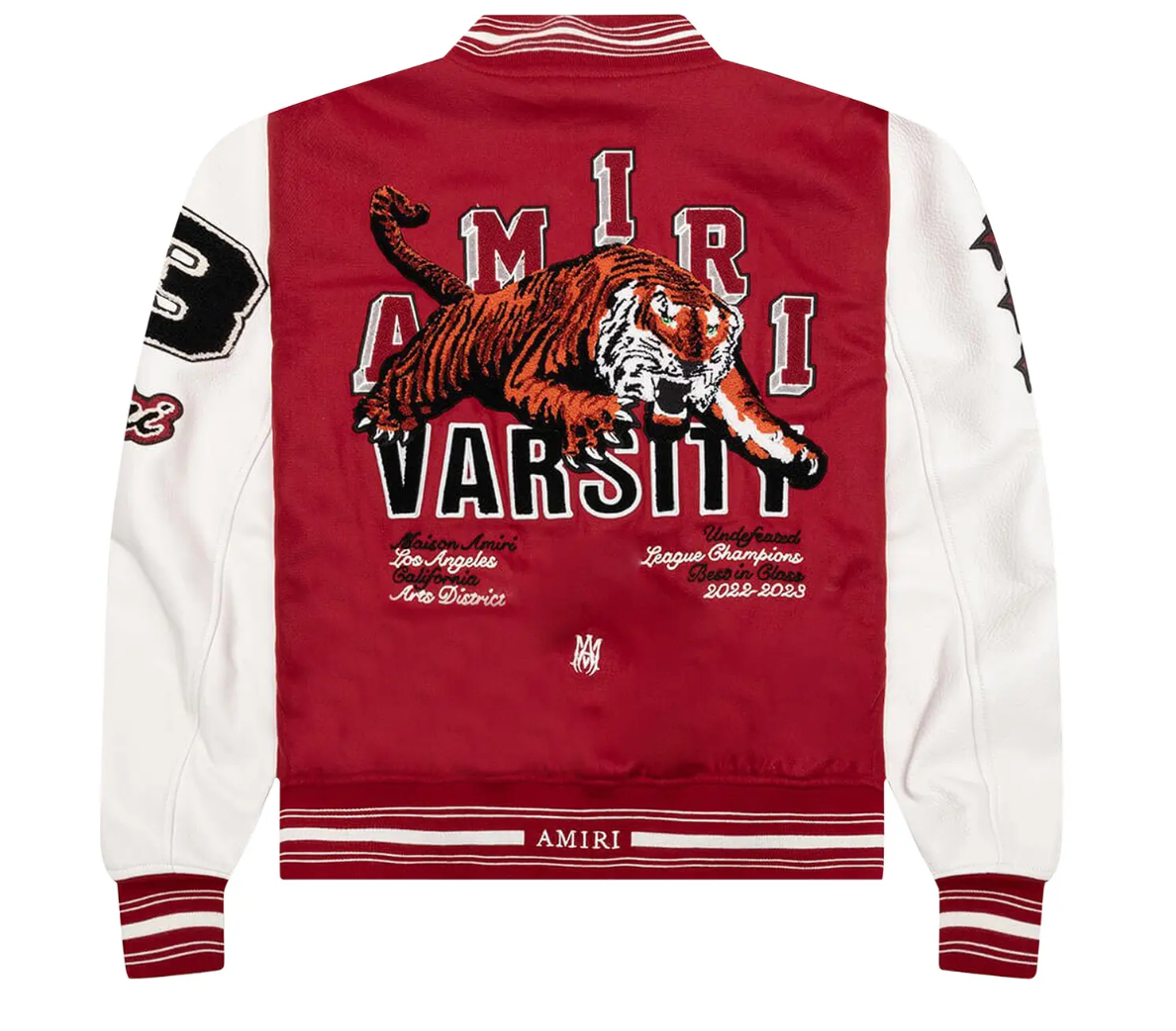 Amiri Vintage Patch Varsity Bomber Jacket Red
